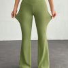 Simple Solid Color Wrap High Waist Flared Pants
