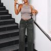 Women's Simple Everyday Cat Whisker Design Jeans