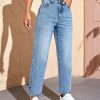 Solid Mom Fit Jeans