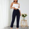 High Waist Press Crease Cropped Tapered Pants
