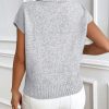 Women Casual Solid Color High Neck Knitted Sweater