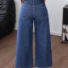 Women's Casual Zipper Front Wide Leg Jeans
