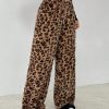 Women's New Leopard Print Plush Trousers Suitable For Autumn And Winter