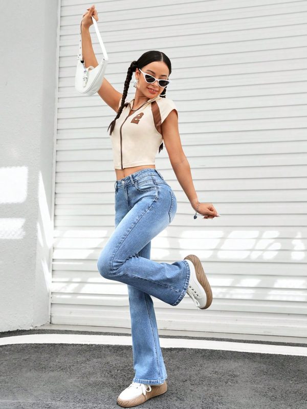 Slant Pocket Flare Leg Jeans