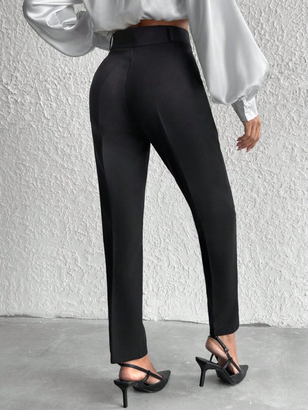 Women's Solid Slant Pocket Suit Pants