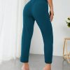 High Waist Press Crease Tapered Black Summer Pants