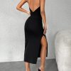 Twist Backless Split Thigh Cami Dress
