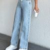 '- WIDE LEG HIGH WAISTLIGHT WASH