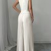 Apricot Color Double-Breasted Suit Collar Pleated Elegant & Romantic Women Suit Set