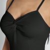 Solid Color Twist Strap Wide Leg Jumpsuit