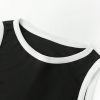 2pcs/Set Women Sleeveless Round Neck Top And Drawstring Two-Tone Flounced Hem Pants