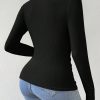 Women Solid Color Scoop Neck Long Sleeve Casual T-Shirt, Autumn