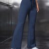 Drawstring Waist Flare Leg Pants