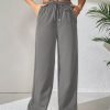 Drawstring Waist Wide Leg Pants