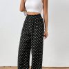 Women's Daily Casual Ruffled Edge All-Over Polka Dot Print Pants