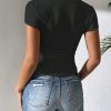 Women's Casual Top With V-Neckline And Cinched Waist