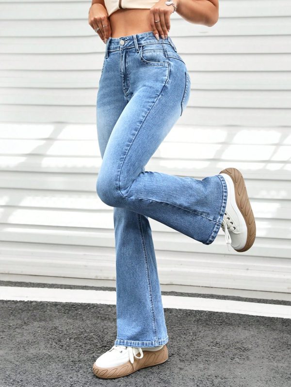 Slant Pocket Flare Leg Jeans