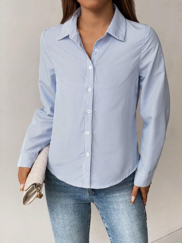 Striped Button-Front Shirt