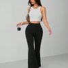 Solid Skinny Flare Leg Pants