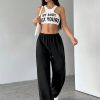 Women's Solid Color Simple Daily Textured Fabric Pants , Baggy Pants