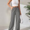 Drawstring Waist Wide Leg Pants