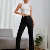 High Waist Press CreaseFlare Leg Pants