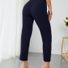 High Waist Press Crease Cropped Tapered Pants