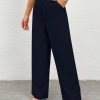 Women Casual Solid Color Wide Leg Pants