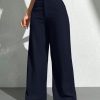 Women Casual Solid Color Wide Leg Pants