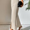 Split Hem Straight Leg Dress Pants