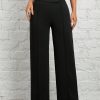 Spring/Summer Overlapping Waist Seam Black Trousers Wide Leg Pants