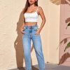 Solid Mom Fit Jeans
