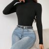 3pcs Turtle Neck Ribbed Knit Sweater
