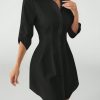 Casual Minimalist Solid Color Button Front Shirt Dress, For Autumn
