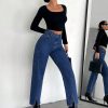 Split Hem Straight Leg Jeans