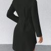 Casual Minimalist Solid Color Button Front Shirt Dress, For Autumn