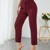 Solid Color High Waisted Long Trousers