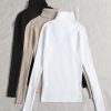 3pcs Turtle Neck Ribbed Knit Sweater