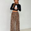 Women's New Leopard Print Plush Trousers Suitable For Autumn And Winter