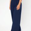 Solid Color Women's Button Design Long Pants