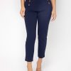 High Waist Double Button Skinny Cropped Pants