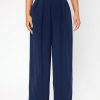Solid Color Women's Button Design Long Pants