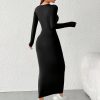 Women's Round Neck Black Dress