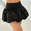 Ladies' Solid Color High Waist Ruffle Mini Skirt
