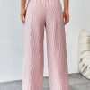 Women's Tie Waist Pinstripe Straight Leg Pants