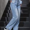 Women's Pocket Loose Fit Casual Wide Leg Jeans