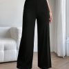 Solid Wide Leg Dress Pants