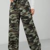 Camouflage Pattern Wide Leg Women's Trousers And Sweatpants