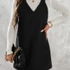 Solid Corduroy Overall Dress Without Sweater