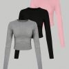 2pcs/Set  Basics Tee With Ruched Sides, Versatile Undershirts